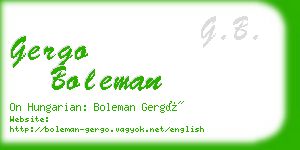 gergo boleman business card